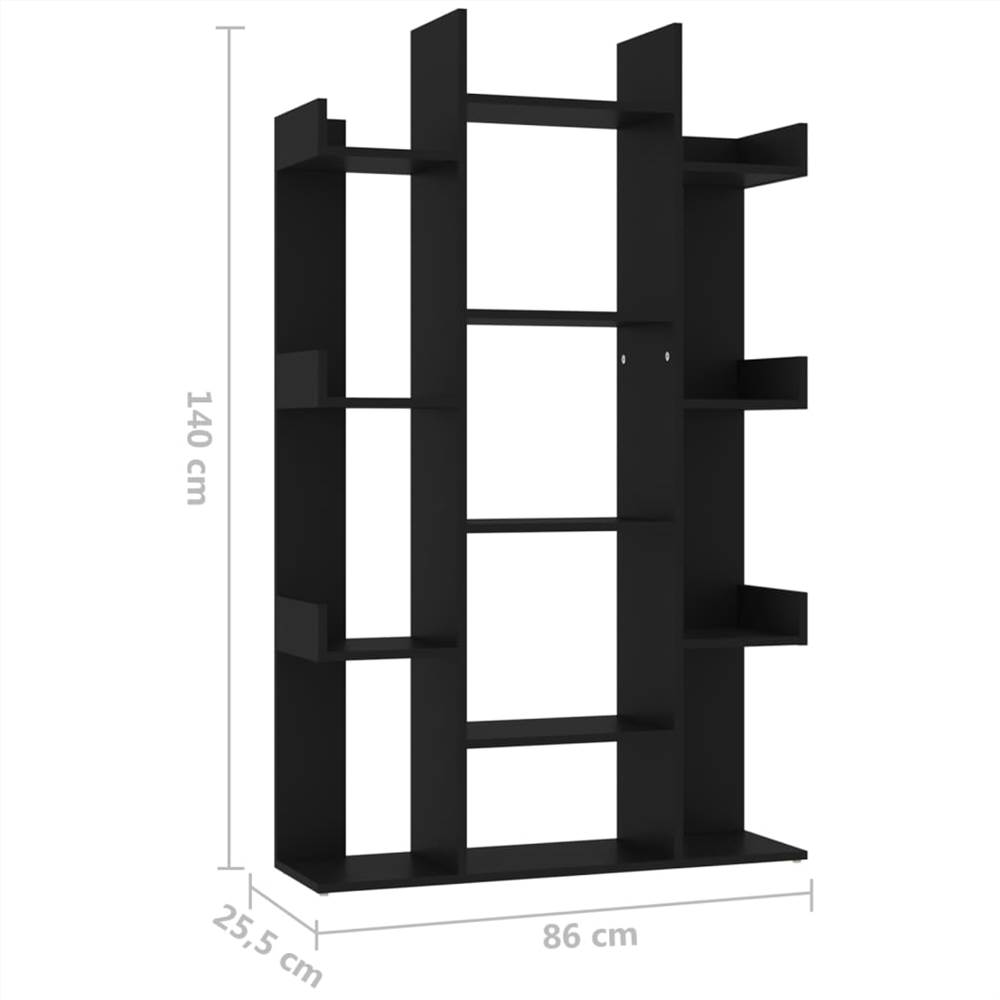 Book Cabinet Black 86x25.5x140 cm Chipboard