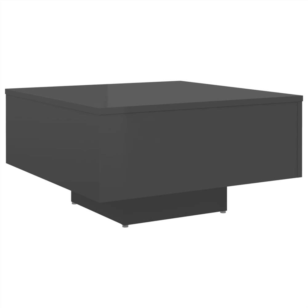 Coffee Table High Gloss Grey 60x60x31.5 cm Chipboard
