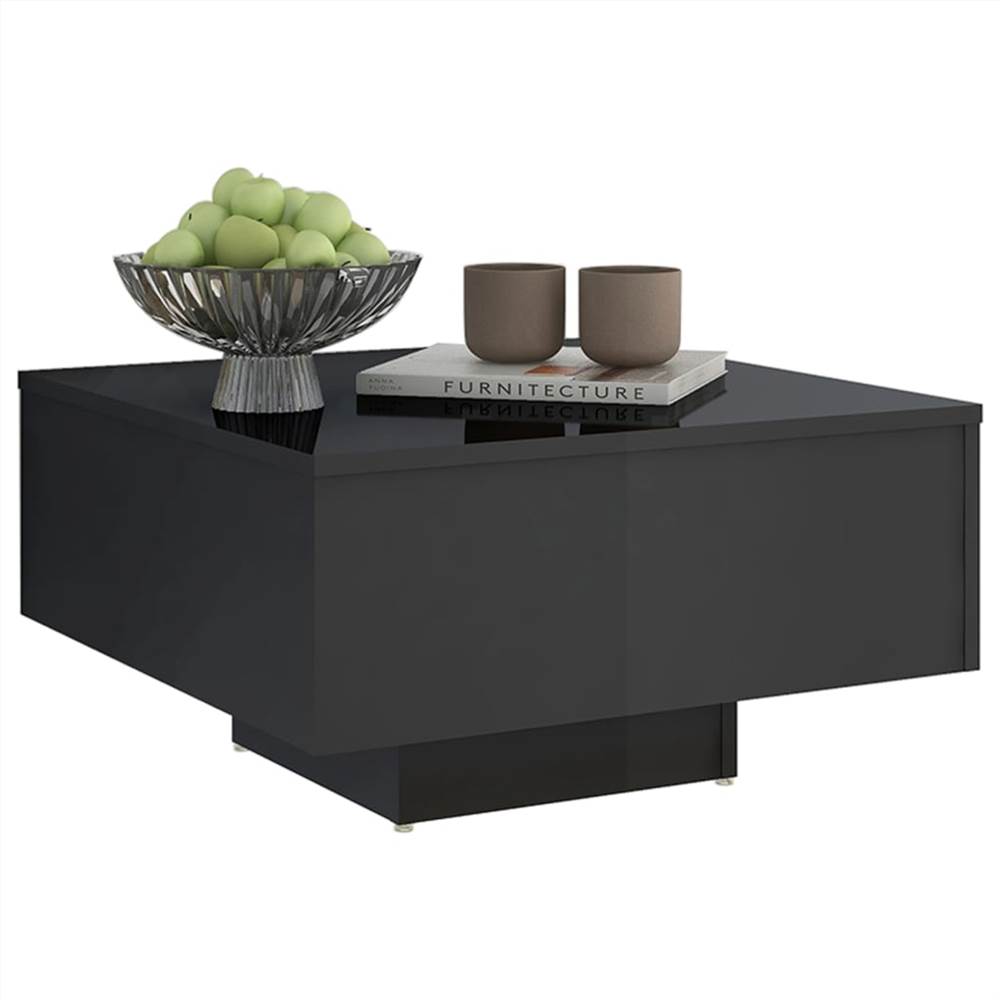Coffee Table High Gloss Grey 60x60x31.5 cm Chipboard