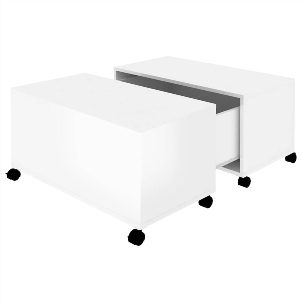 Coffee Table High Gloss White 75x75x38 cm Chipboard