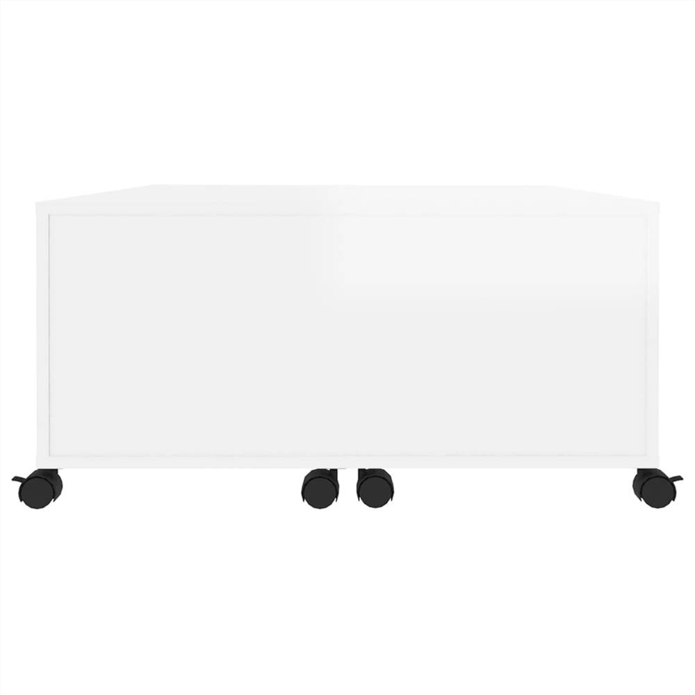 Coffee Table High Gloss White 75x75x38 cm Chipboard