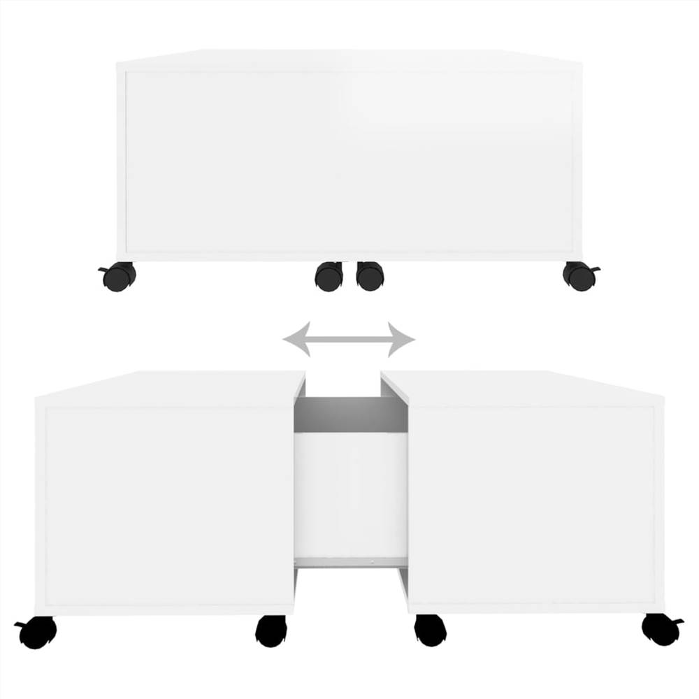 Coffee Table High Gloss White 75x75x38 cm Chipboard