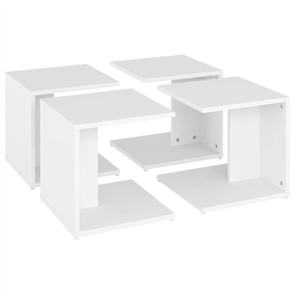 Coffee Tables 4 pcs White 33x33x33 cm Chipboard