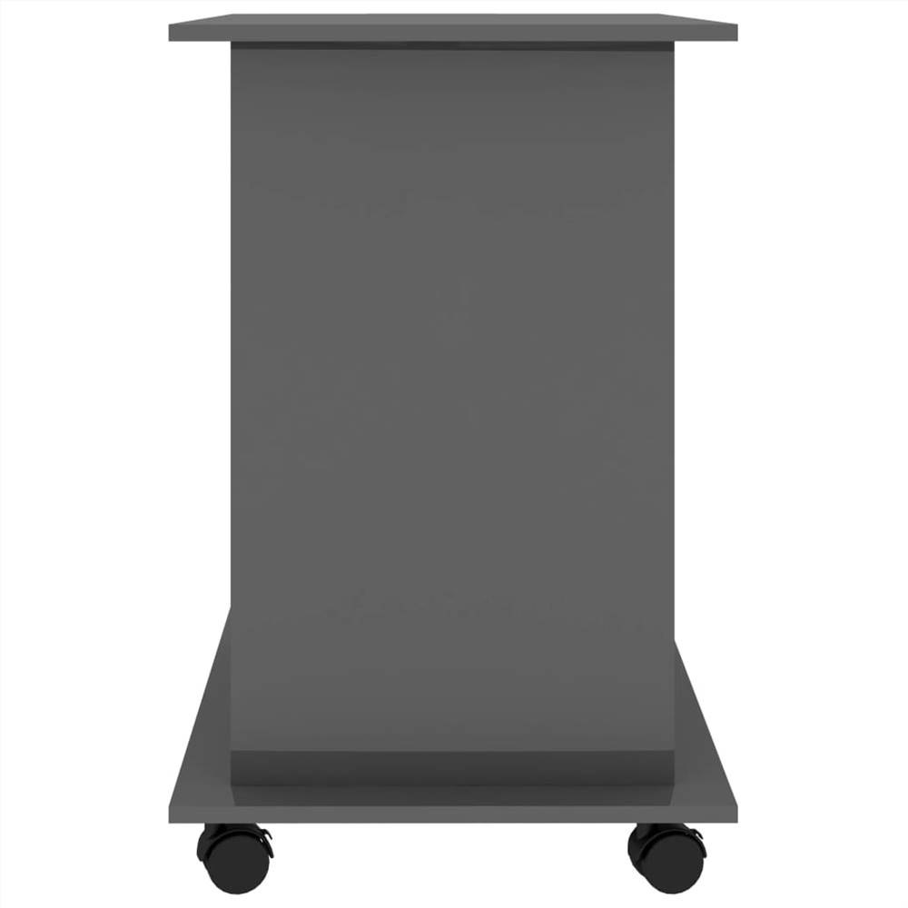 Computer Desk High Gloss Grey 80x50x75 cm Chipboard