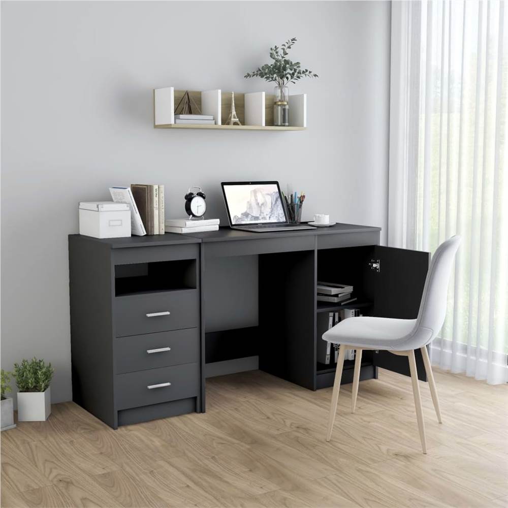 Desk Grey 140x50x76 cm Chipboard