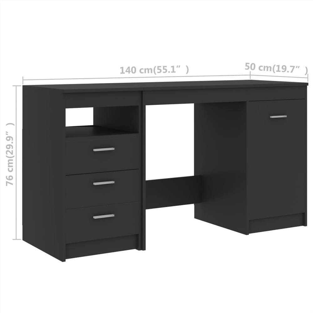 Desk Grey 140x50x76 cm Chipboard