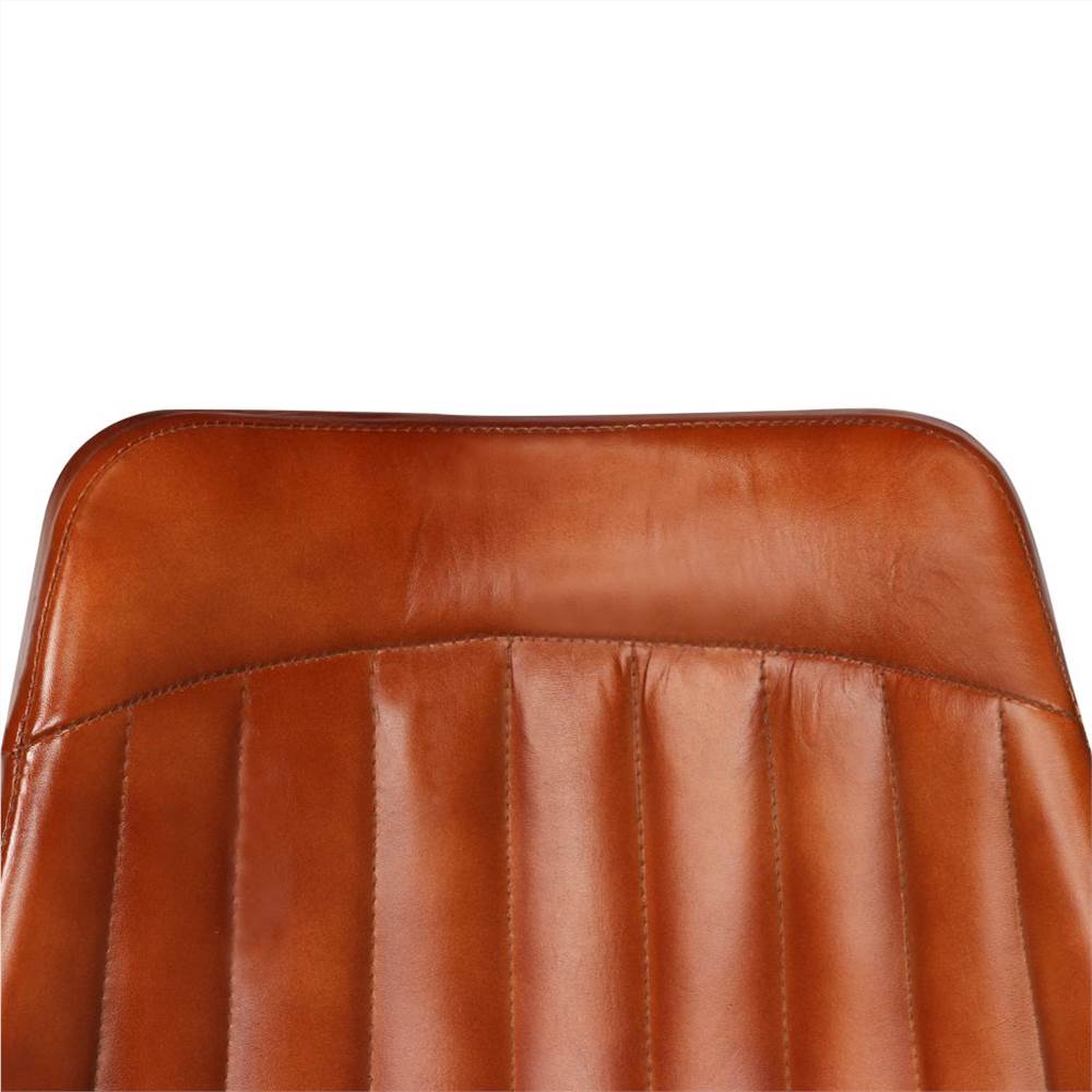 Dining Chairs 6 pcs Brown Real Leather