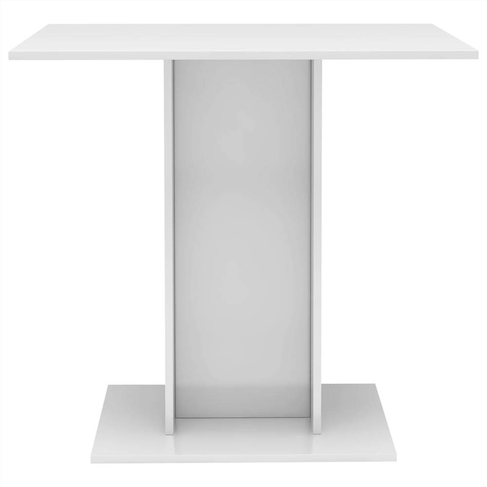 Dining Table High Gloss White 80x80x75 cm Chipboard