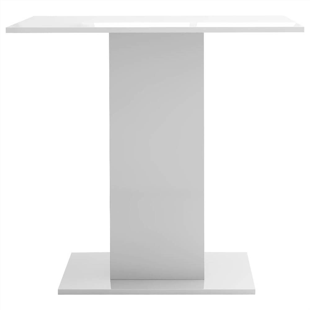Dining Table High Gloss White 80x80x75 cm Chipboard