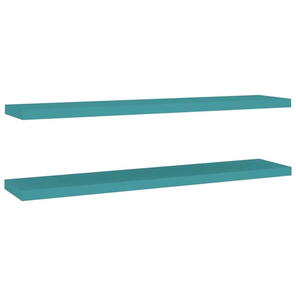 Floating Wall Shelves 2 pcs Blue 120x23.5x3.8 cm MDF