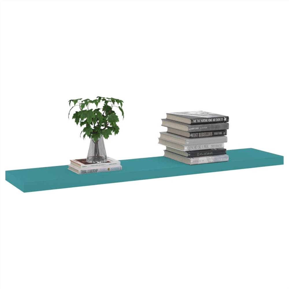 Floating Wall Shelves 2 pcs Blue 120x23.5x3.8 cm MDF