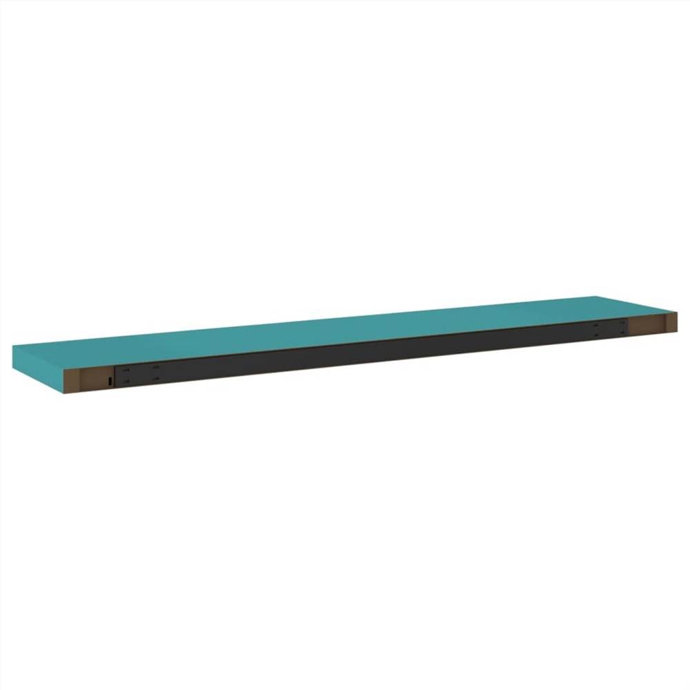 Floating Wall Shelves 2 pcs Blue 120x23.5x3.8 cm MDF