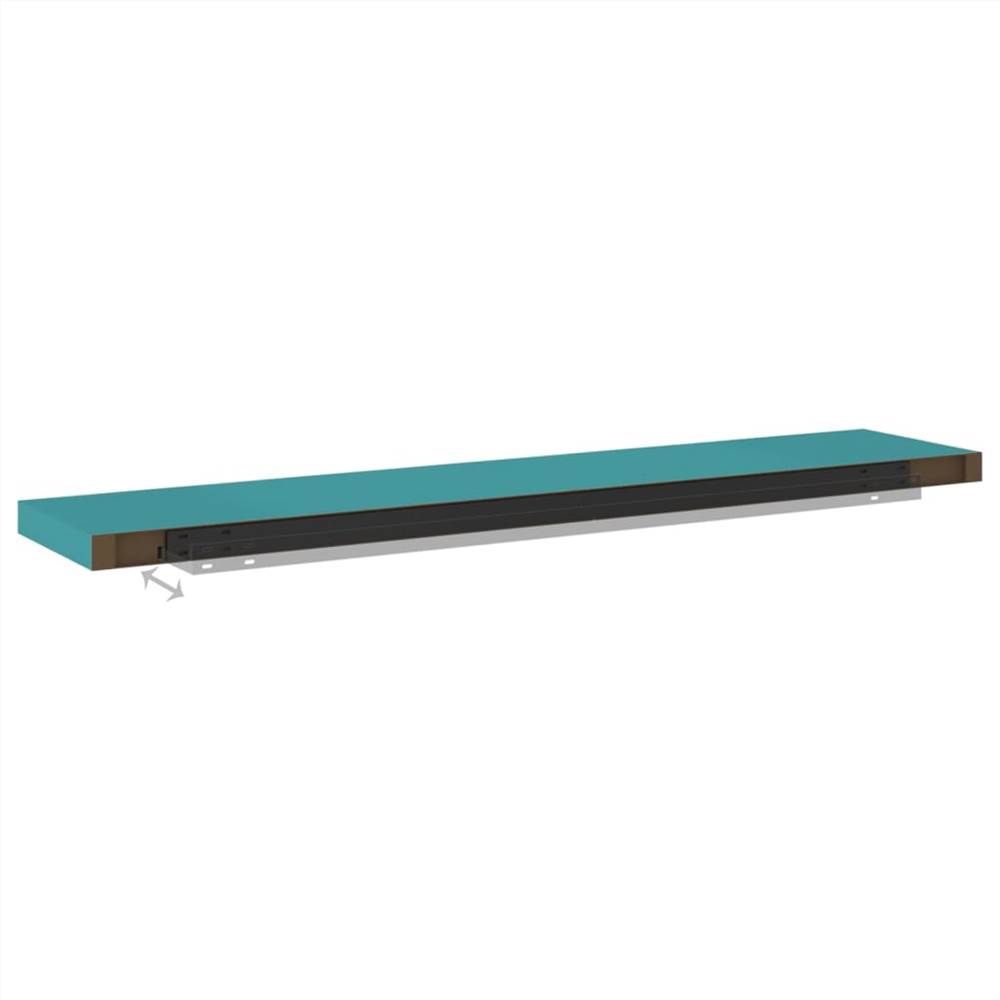 Floating Wall Shelves 2 pcs Blue 120x23.5x3.8 cm MDF