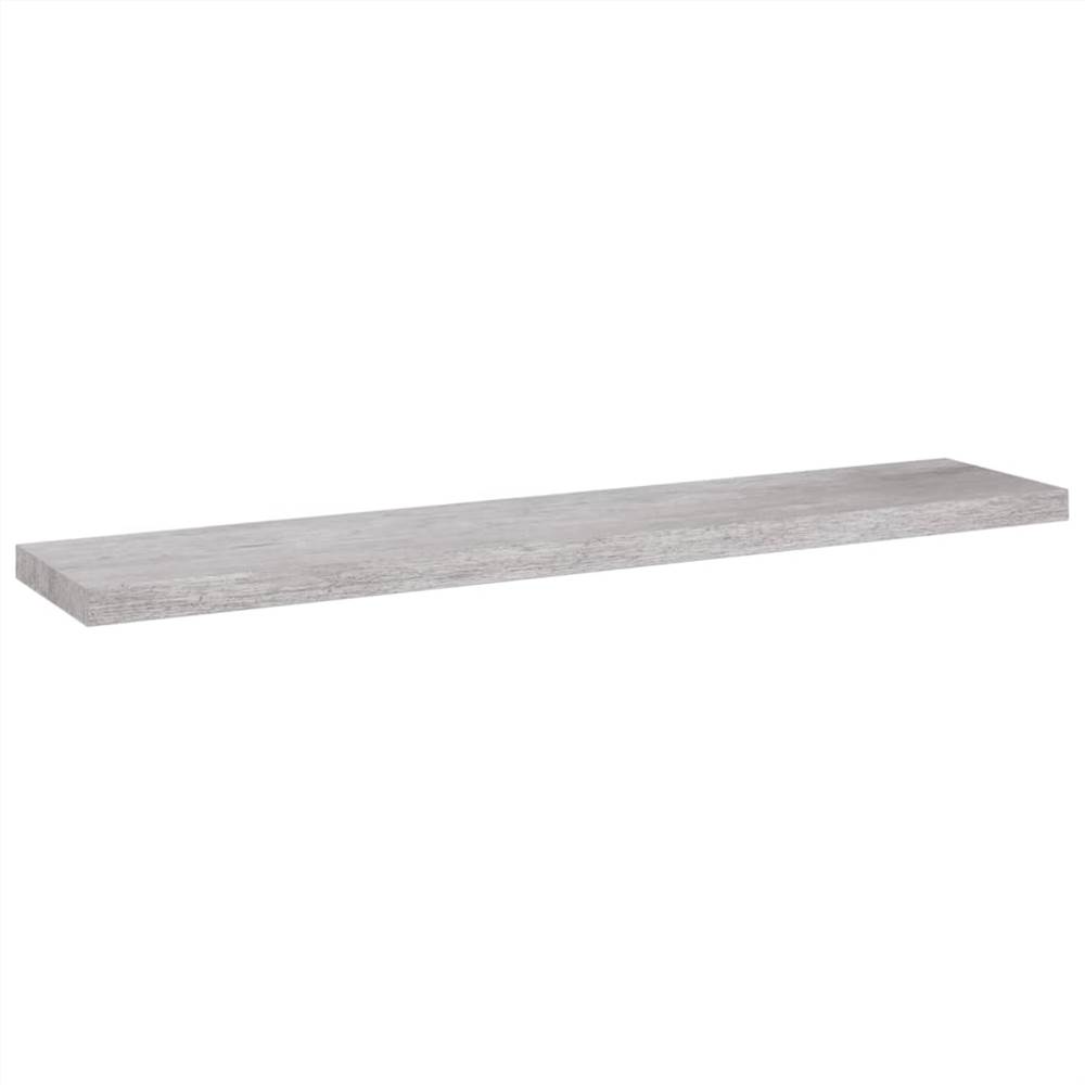 Floating Wall Shelves 4 pcs Concrete Grey 120x23.5x3.8 cm MDF
