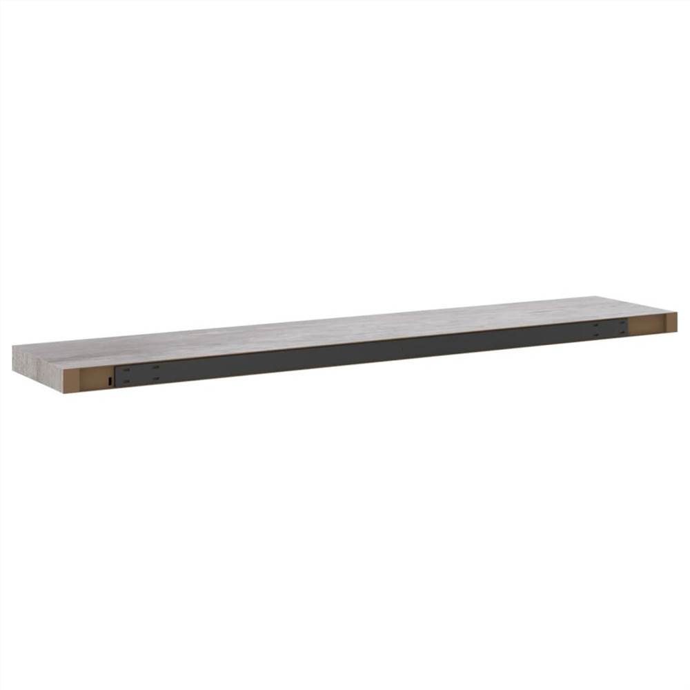 Floating Wall Shelves 4 pcs Concrete Grey 120x23.5x3.8 cm MDF