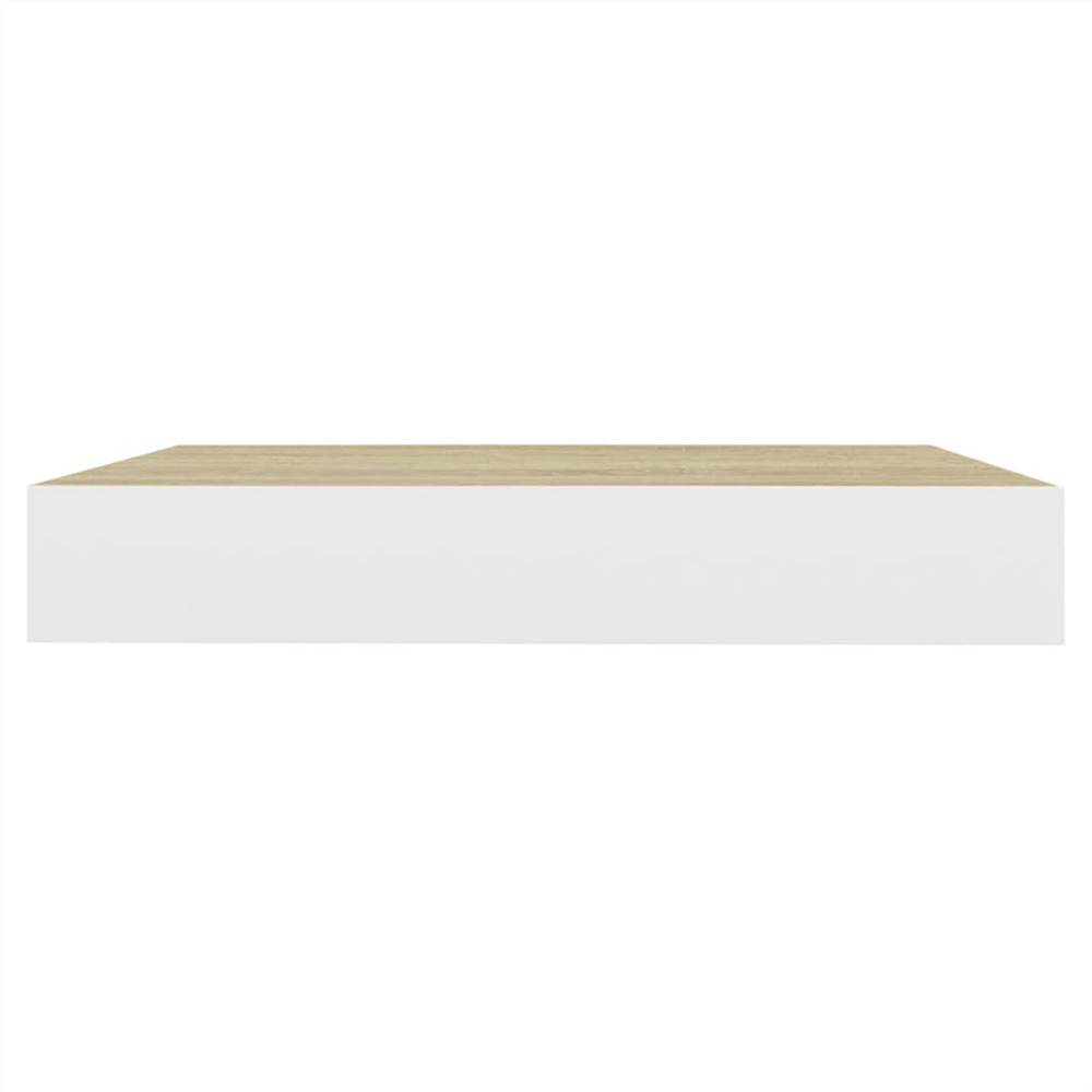 Floating Wall Shelves 4 pcs Oak and White 23x23.5x3.8 cm MDF