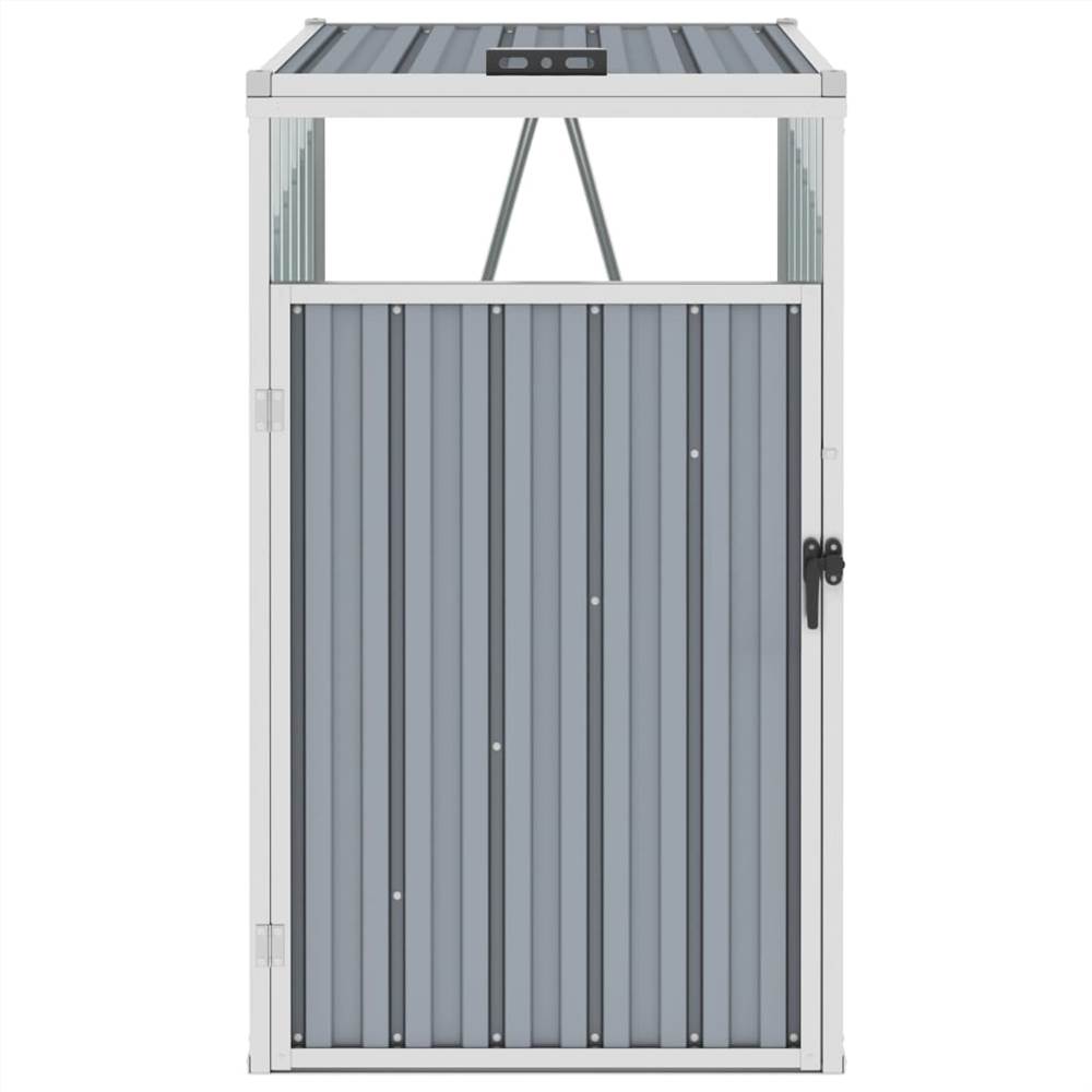 Garbage Bin Shed Grey 72x81x121 cm Steel