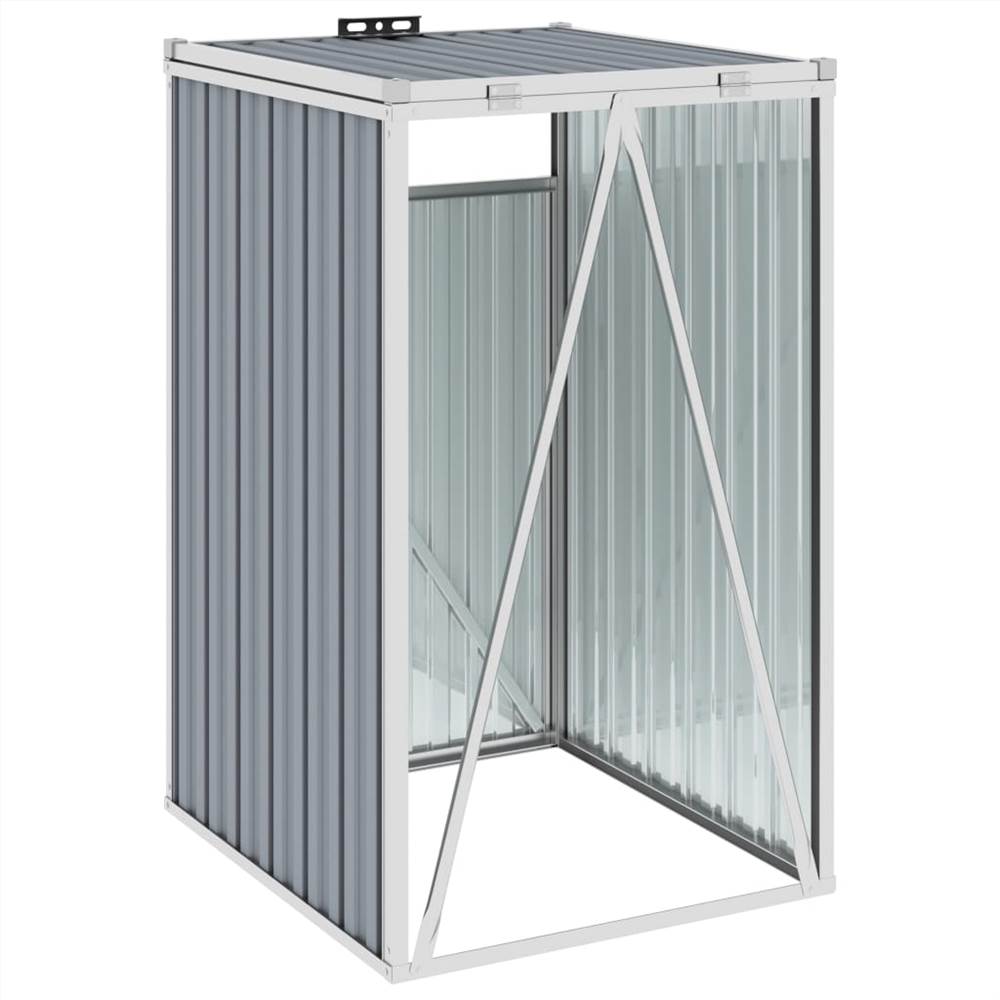 Garbage Bin Shed Grey 72x81x121 cm Steel