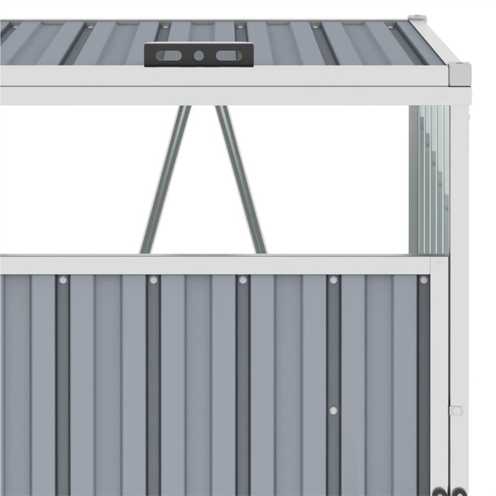 Garbage Bin Shed Grey 72x81x121 cm Steel