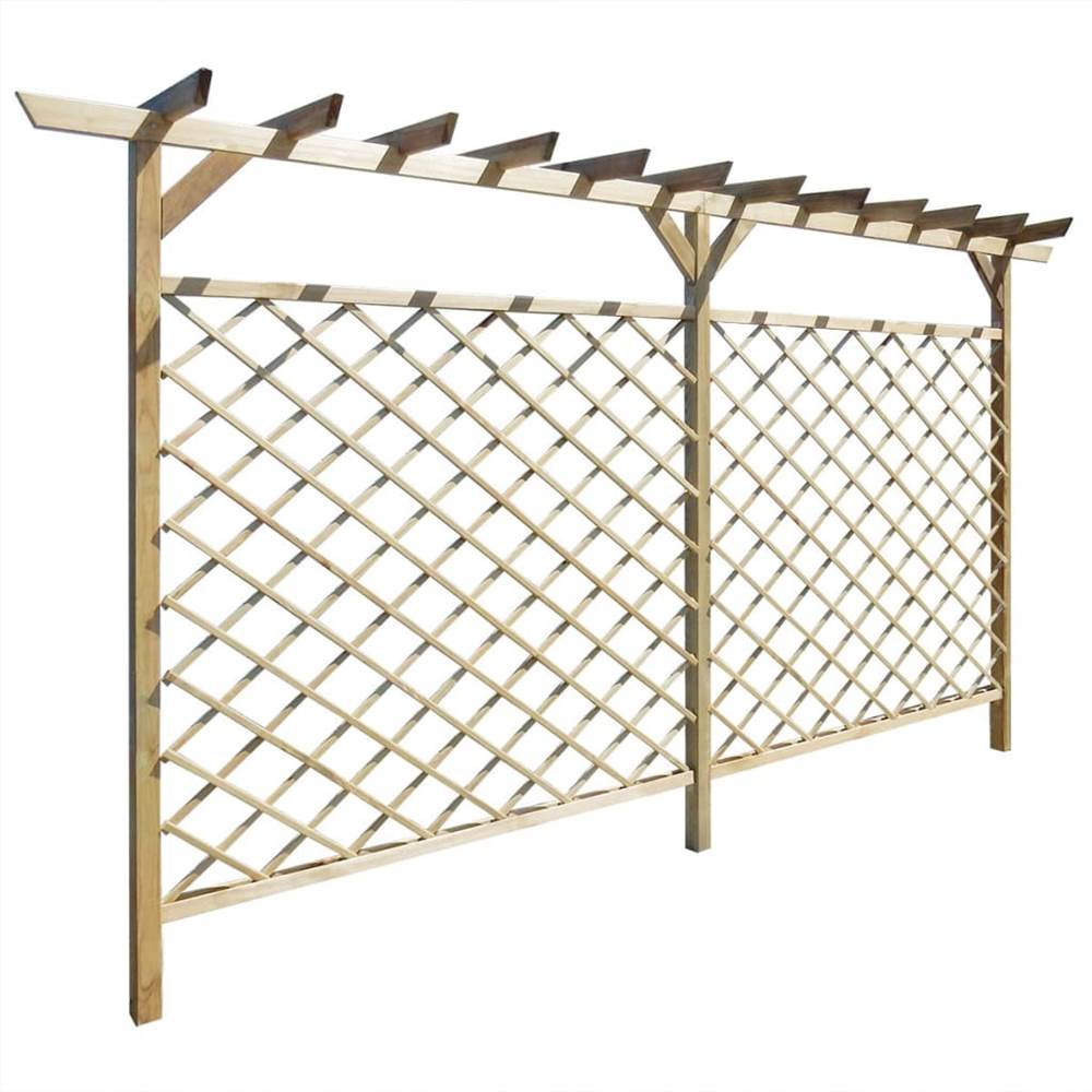 Garden Lattice Fence with Pergola Top Wood