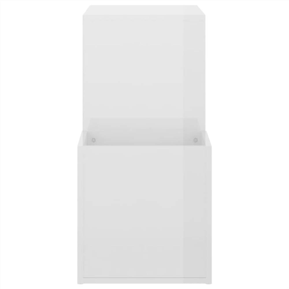 Hall Shoe Cabinet High Gloss White 105x35.5x70 cm Chipboard