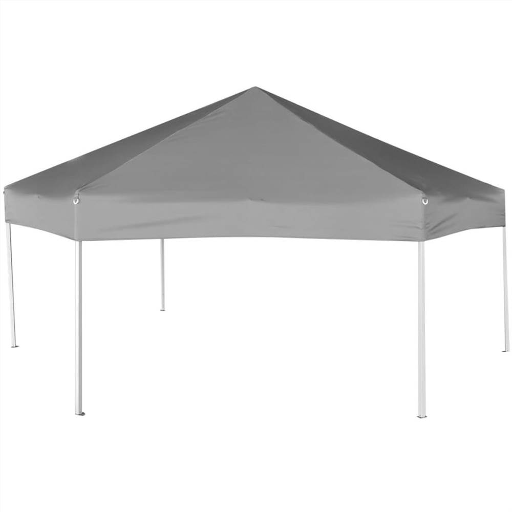 Hexagonal Pop-Up Marquee with 6 Sidewalls Grey 3.6x3.1 m