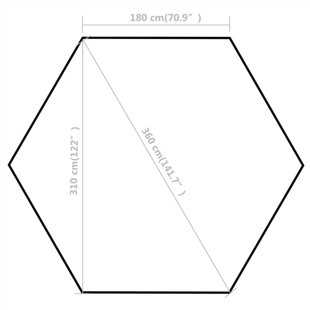 Hexagonal Pop-Up Marquee with 6 Sidewalls Grey 3.6x3.1 m