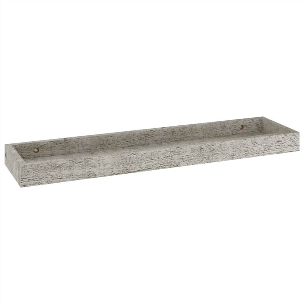 Loggia Wall Shelves 2 pcs Concrete Grey 60x15x4 cm MDF