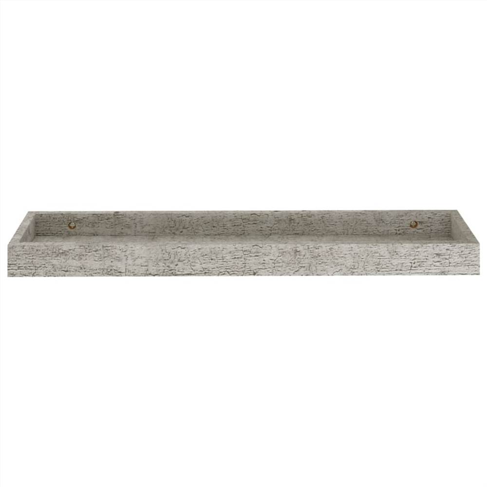 Loggia Wall Shelves 2 pcs Concrete Grey 60x15x4 cm MDF