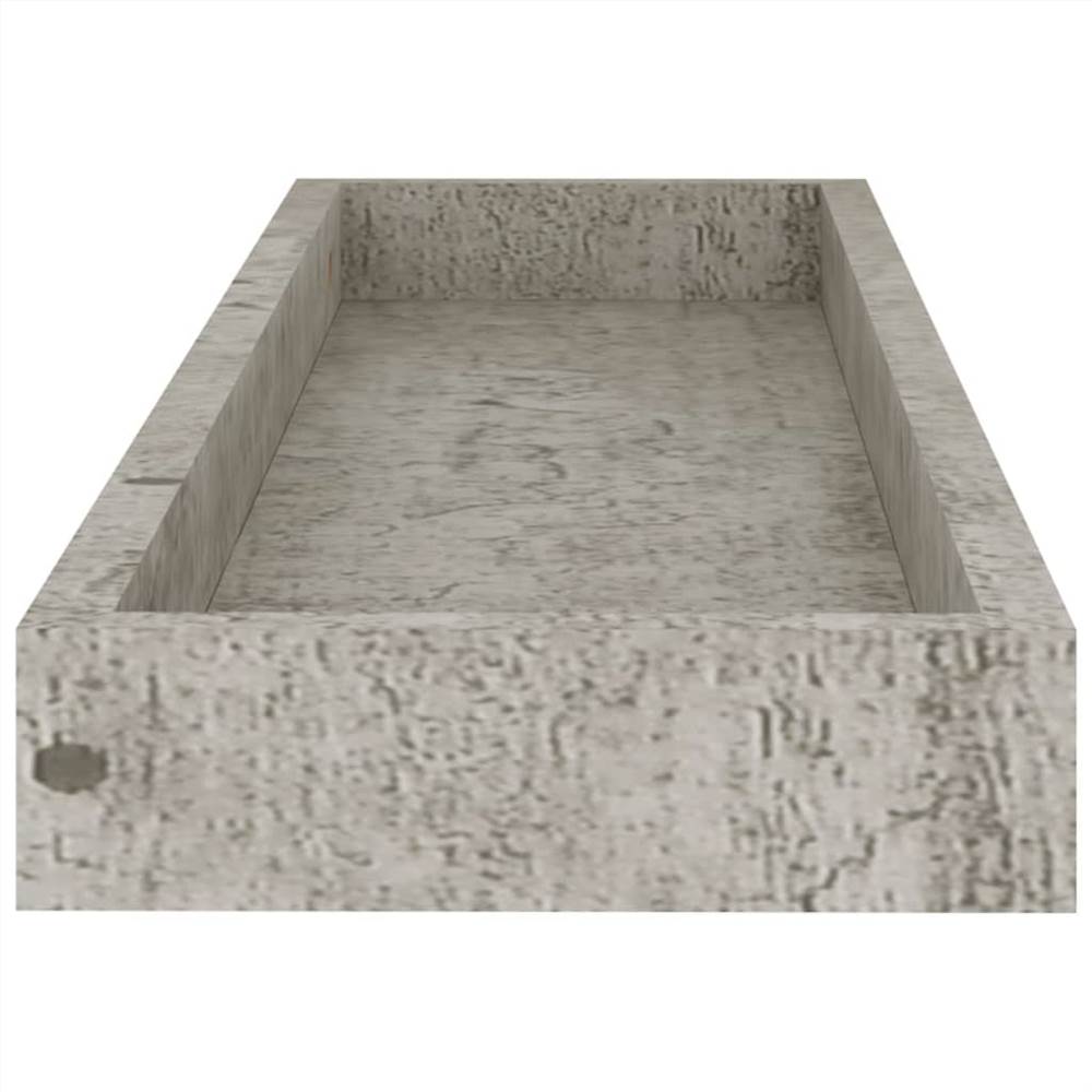 Loggia Wall Shelves 2 pcs Concrete Grey 60x15x4 cm MDF