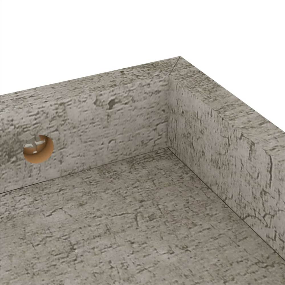 Loggia Wall Shelves 2 pcs Concrete Grey 60x15x4 cm MDF