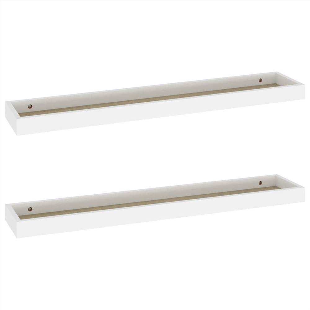 Loggia Wall Shelves 2 pcs Oak and White 80x15x4 cm MDF