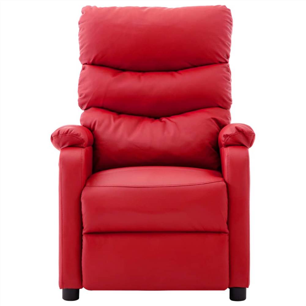 Massage Reclining Chair Red Faux Leather