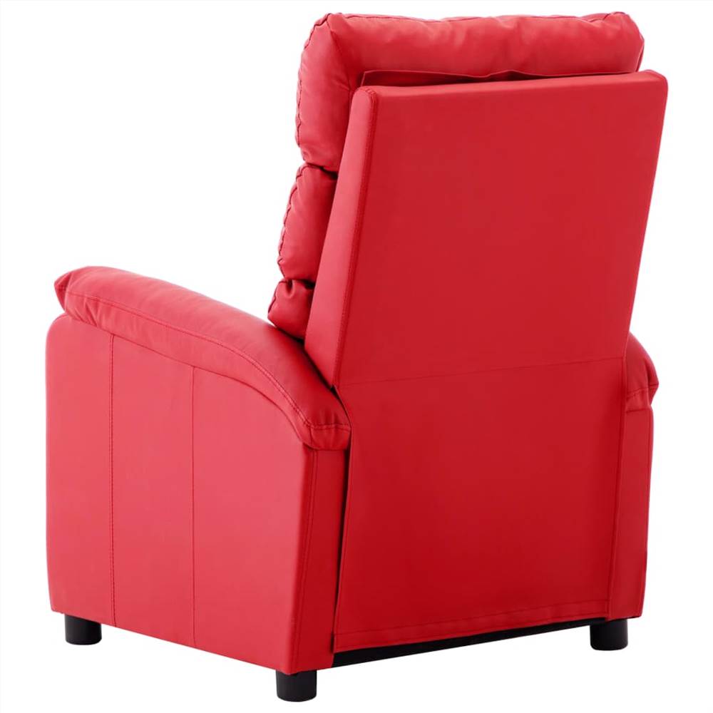 Massage Reclining Chair Red Faux Leather