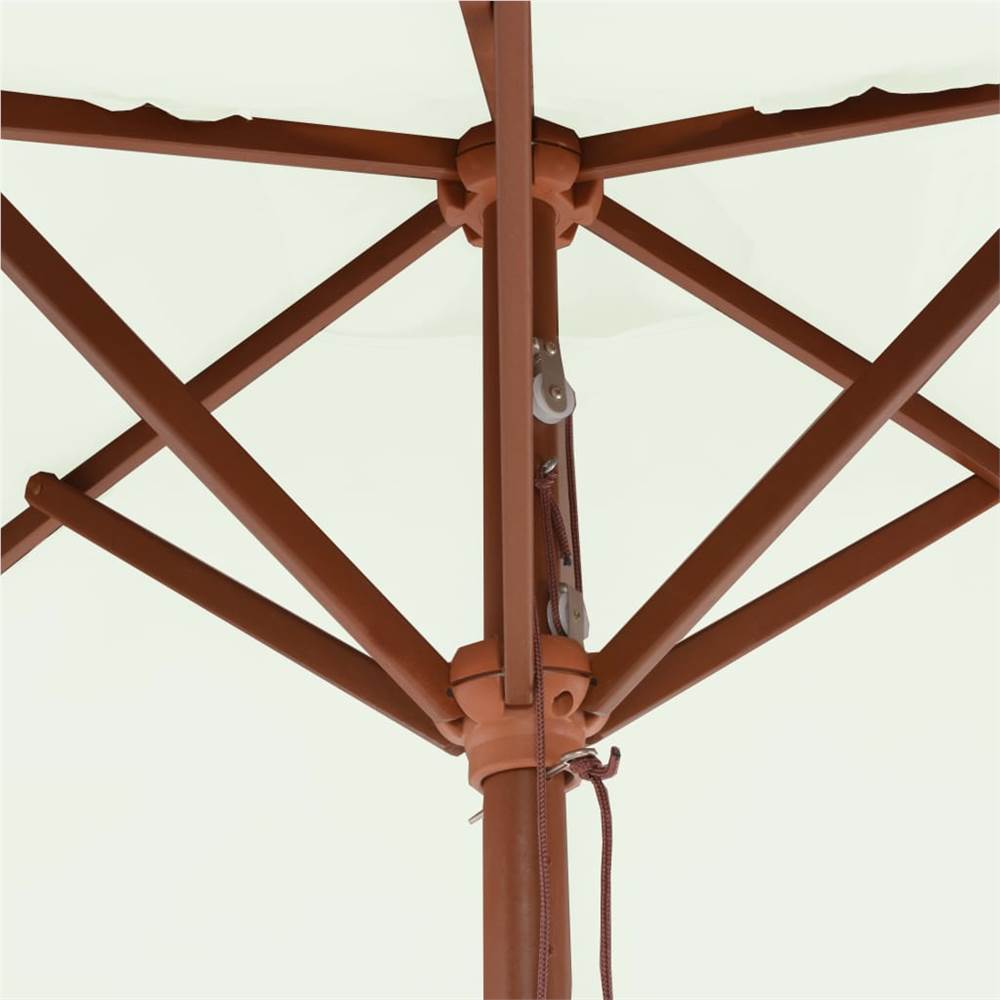Outdoor Parasol with Wooden Pole 150x200 cm Sand