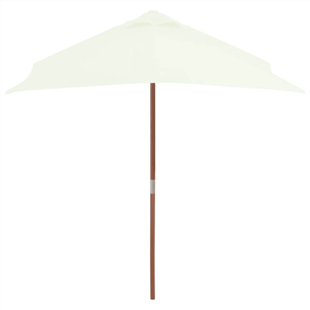 Outdoor Parasol with Wooden Pole 150x200 cm Sand