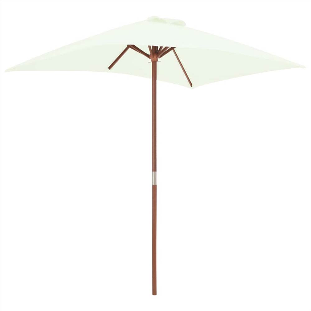 Outdoor Parasol with Wooden Pole 150x200 cm Sand
