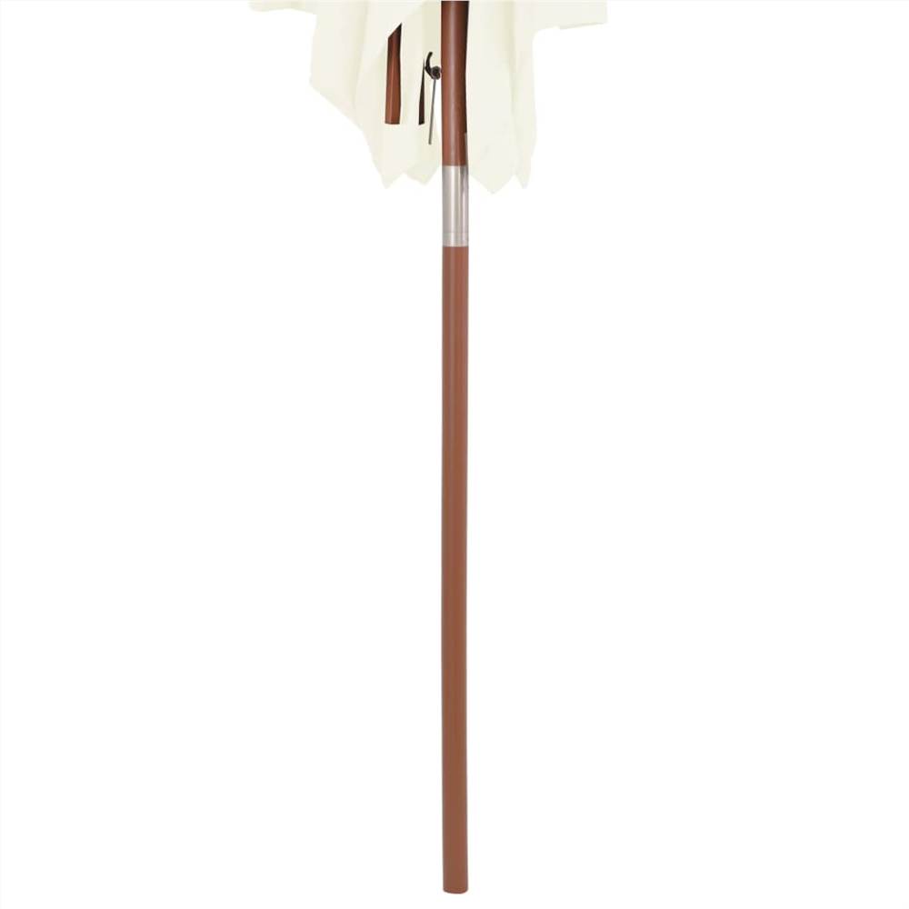 Outdoor Parasol with Wooden Pole 150x200 cm Sand