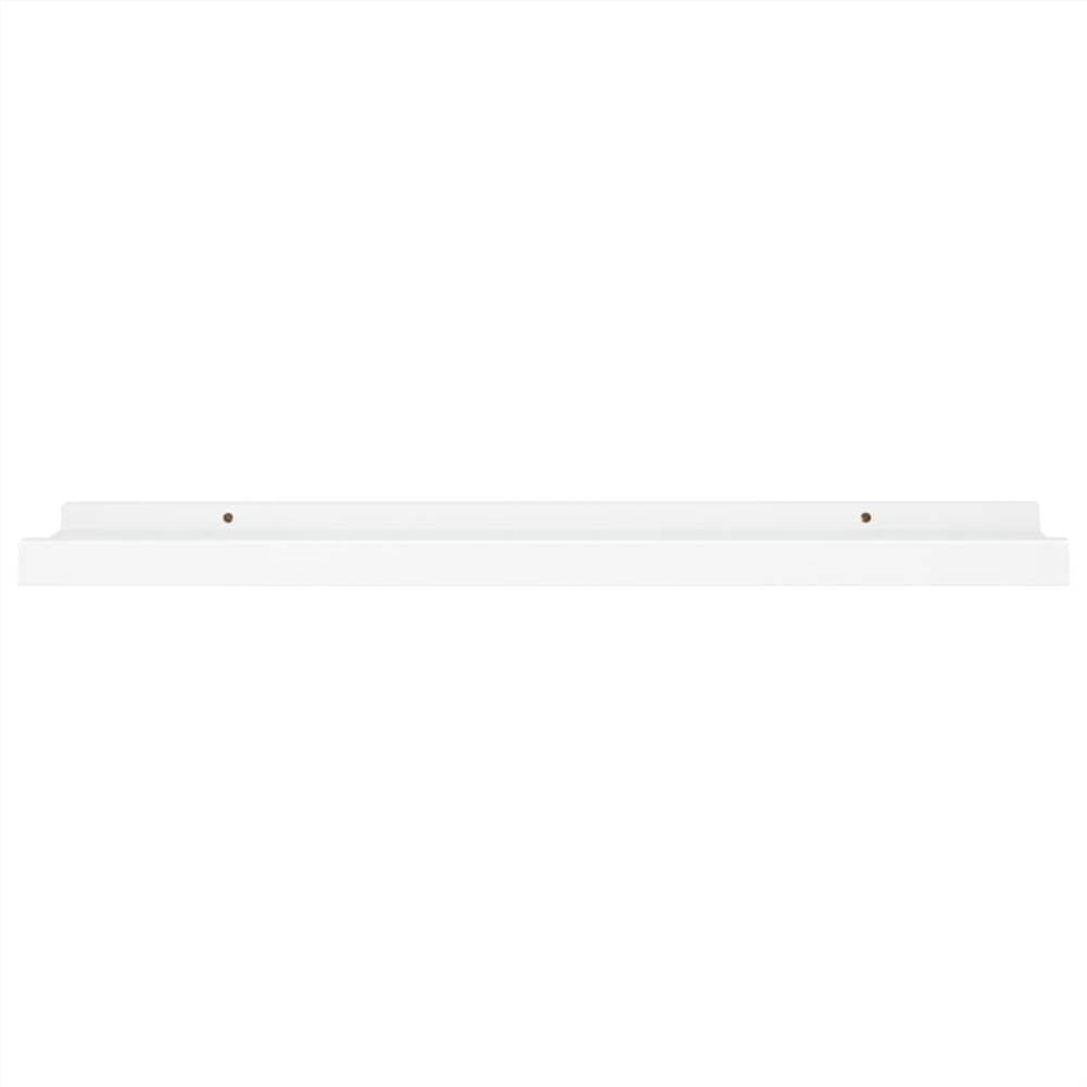 Picture Frame Ledge Shelves 2 pcs White 60x9x3 cm MDF