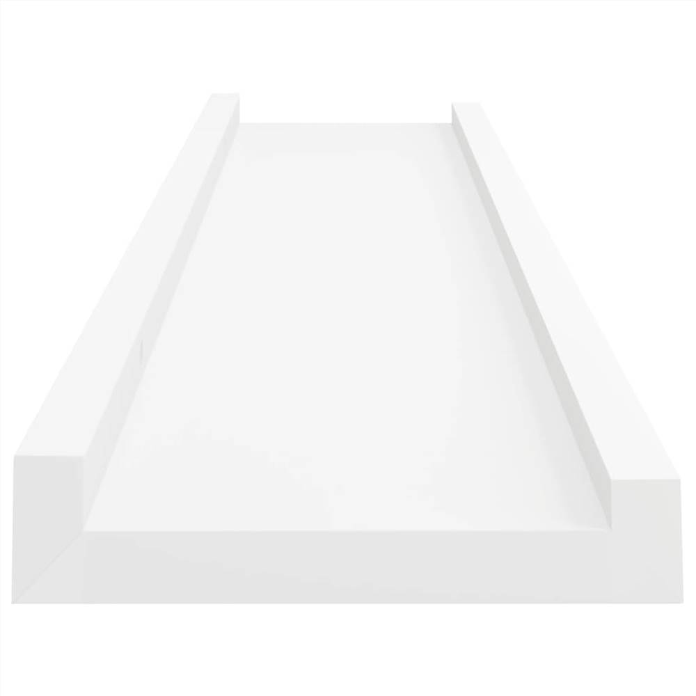 Picture Frame Ledge Shelves 2 pcs White 60x9x3 cm MDF