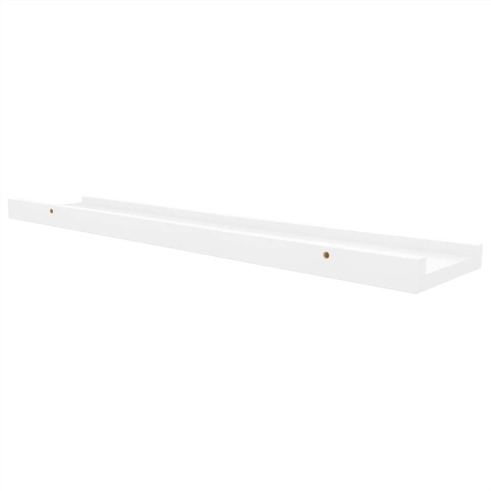 Picture Frame Ledge Shelves 2 pcs White 60x9x3 cm MDF