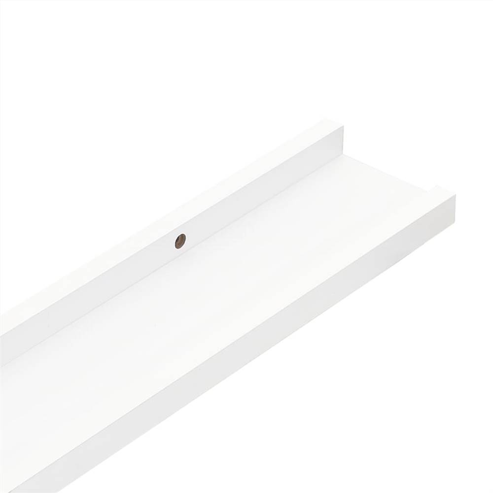 Picture Frame Ledge Shelves 2 pcs White 60x9x3 cm MDF