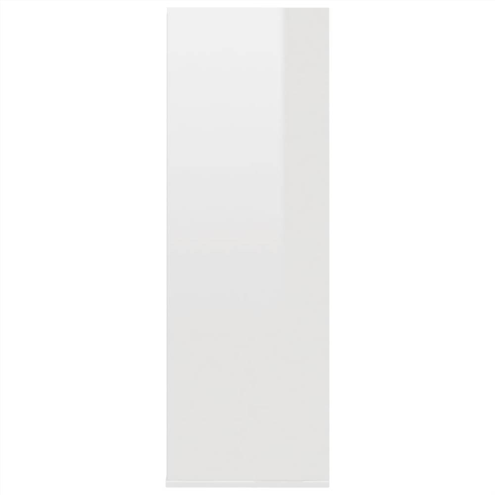 Shoe Rack High Gloss White 54x34x100 cm Chipboard