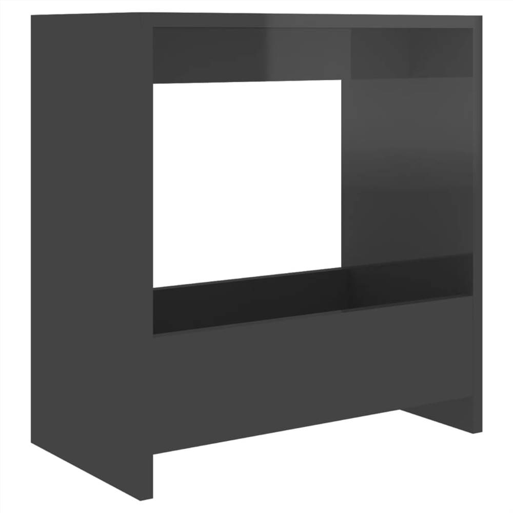 Side Table High Gloss Grey 50x26x50 cm Chipboard