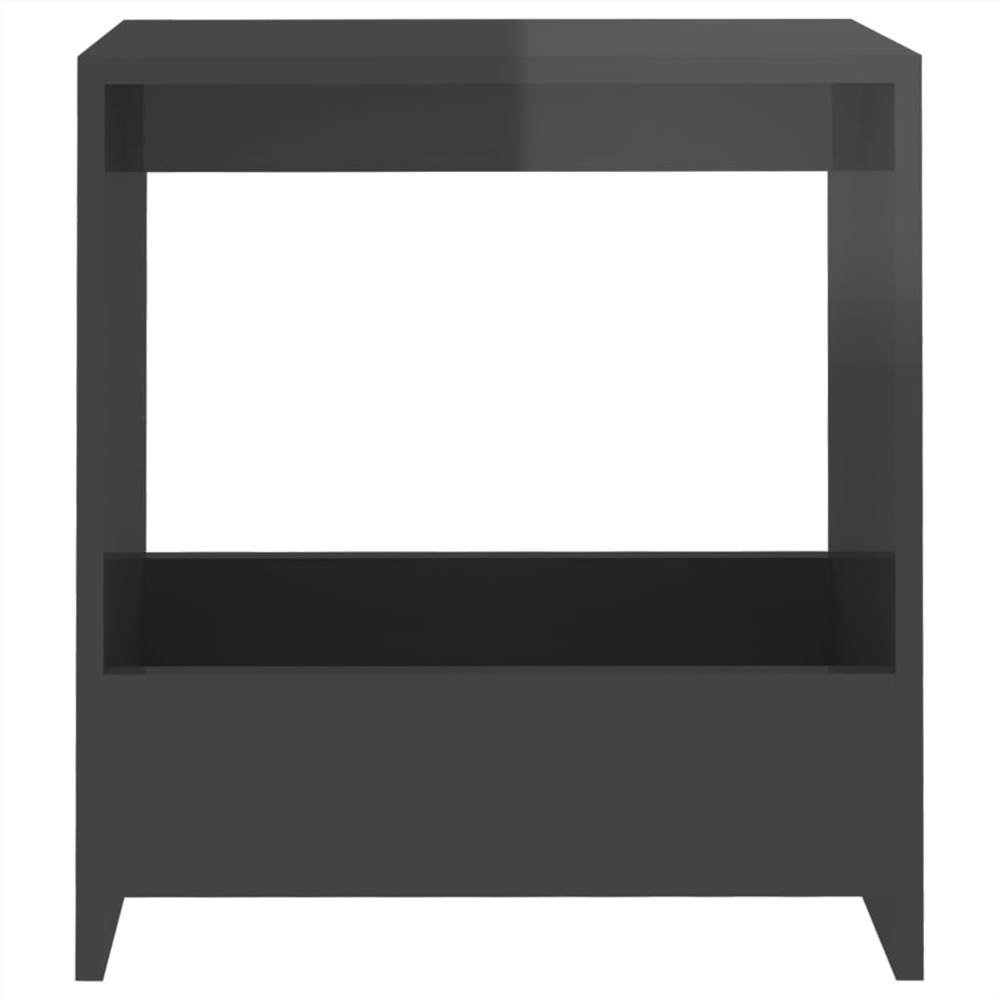Side Table High Gloss Grey 50x26x50 cm Chipboard