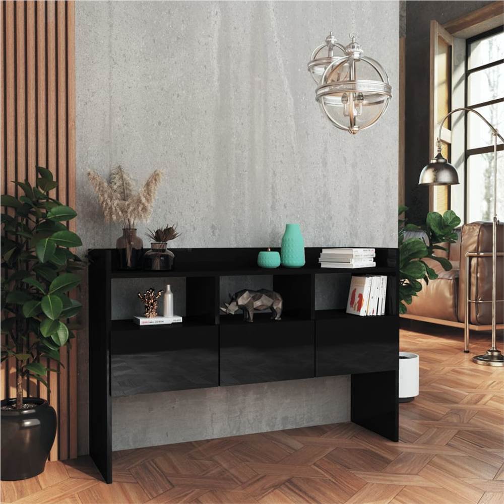 Sideboard High Gloss Black 105x30x70 cm Chipboard