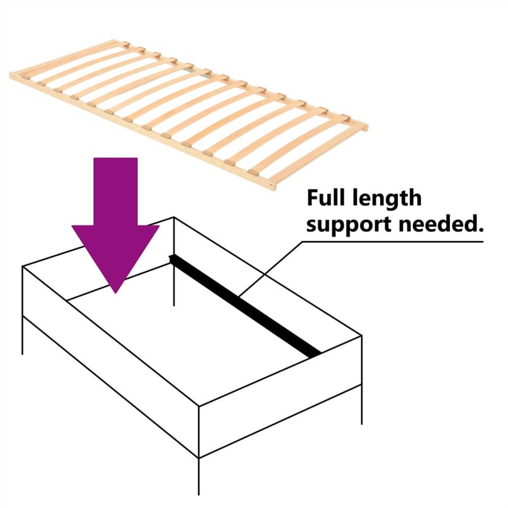 Slatted Bed Base with 13 Slats 90x200 cm