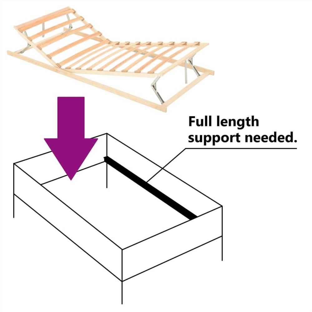 Slatted Bed Base with 13 Slats Adjustable Head & Foot 90x200 cm