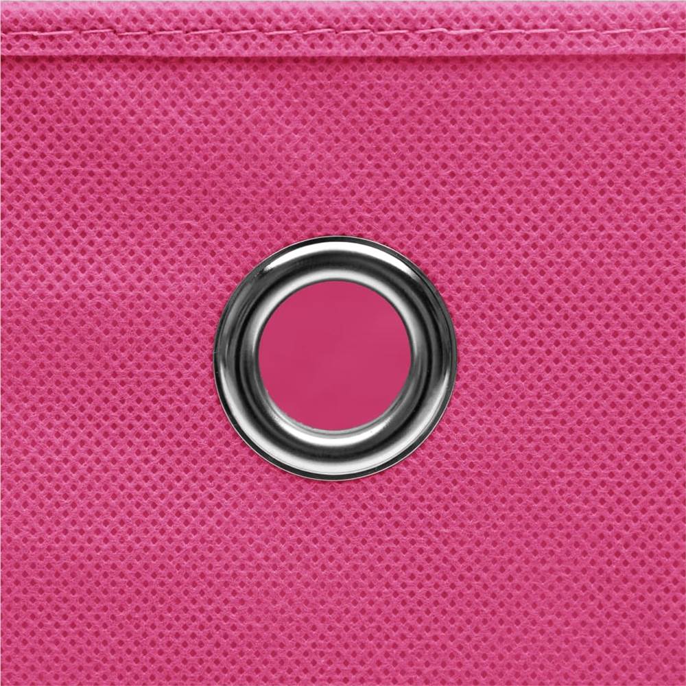 Storage Boxes with Lids 4 pcs Pink 32x32x32 cm Fabric