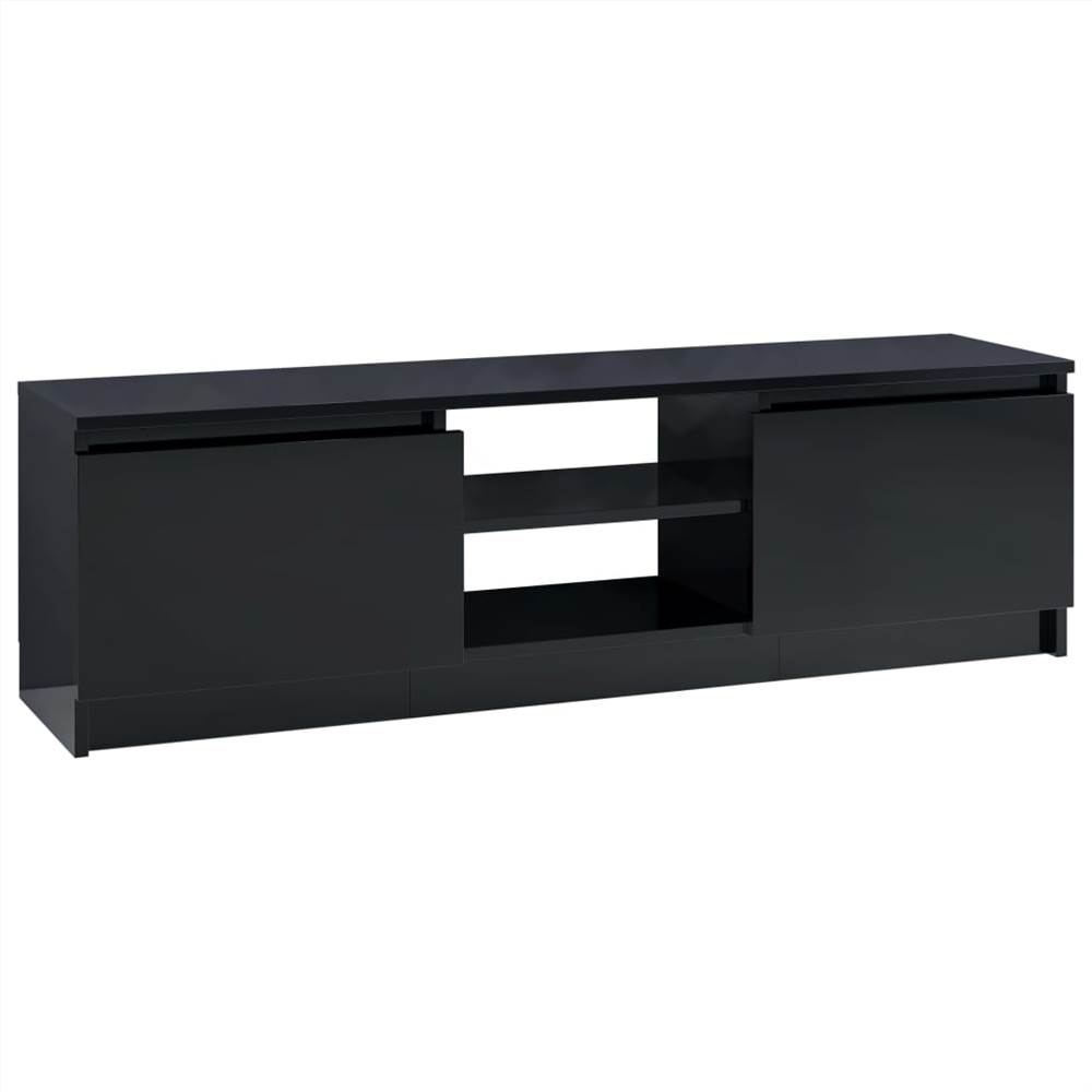 TV Cabinet High Gloss Black 120x30x35.5 cm Chipboard